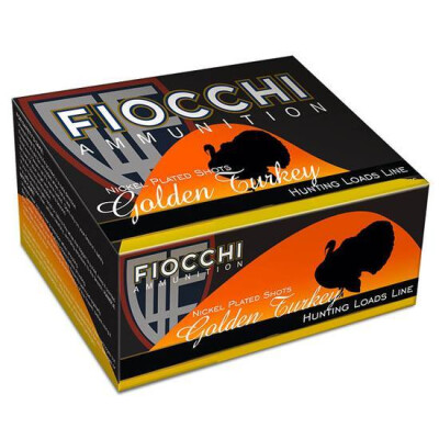 Fiocchi Golden Turkey 12 Gauge Ammunition 10 Rounds 3-1/2" #6 Shot 2-3/8oz Nickel Plated Lead 1210fps