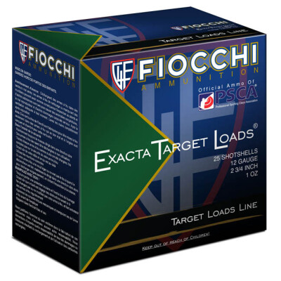 Fiocchi Exacta Target Little Rino 12 Gauge Ammunition 25 Rounds 2-3/4" #8 Lead 1oz