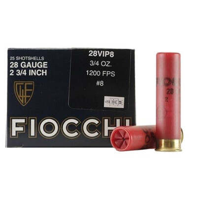 Fiocchi Exacta VIP 28 Gauge Ammunition 25 Rounds 2-3/4" #8 Lead 3/4oz