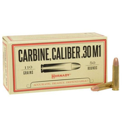 Hornady .30 Carbine Ammunition 50 Rounds 110 Grain Full Metal Jacket 2000fps
