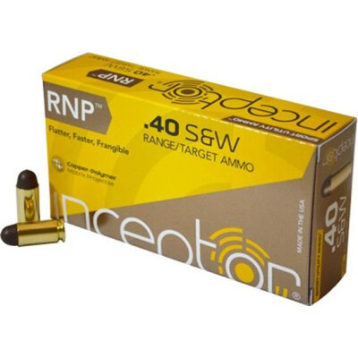 Polycase Inceptor Sport Utility.40 S&W Ammunition 50 Rounds 97 Grain Cu/P RNP Bullet