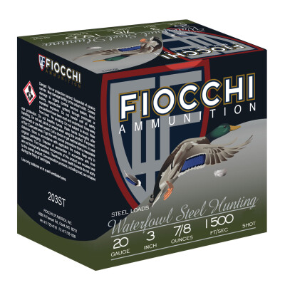 Fiocchi Waterfowl Steel Hunting 20 Gauge Ammunition 3" #3 Shot Size 7/8oz Steel Shot 1500fps
