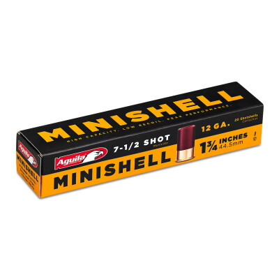 Aguila MiniShells 12 Gauge Ammunition 20 Rounds 1-3/4" Shell #7.5 Lead Shot 5/8oz 1175 fps
