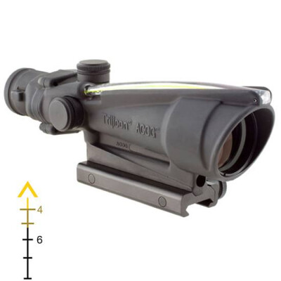 Trijicon ACOG TA11E-A Riflescope 3.5x35 Illuminated Amber Chevron .308 Flattop Reticle with BAC 1/3 MOA Aluminum Matte Black with TA51 Mount TA11E-A
