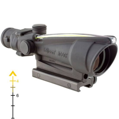 Trijicon ACOG TA11F-A Riflescope 3.5x35 Illuminated Amber Chevron .223 Flattop Reticle with BAC 1/4 MOA Aluminum Matte Black with TA51 Mount TA11F-A