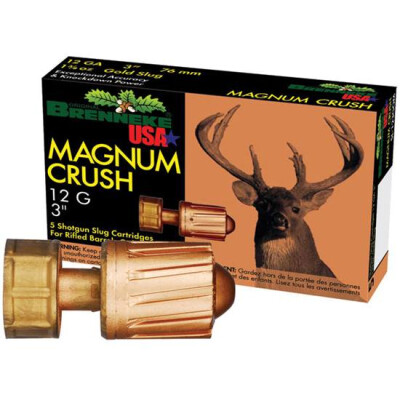 Brenneke Magnum Crush 12 Gauge Ammunition 5 Rounds Rifled Slug 3" 1.5oz