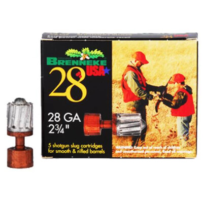 Brenneke USA 28 ga. 2-3/4" Rifled Slug 5/8 oz 5 Round Box