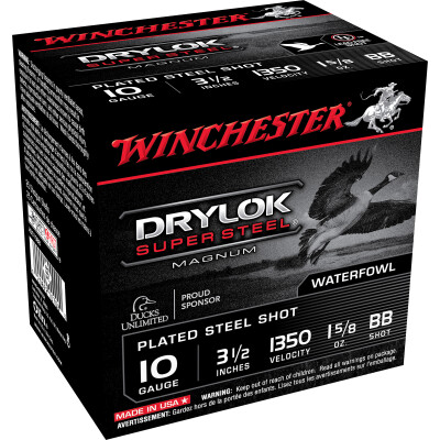 Winchester Drylok 10ga 3-1/2" BB Steel 1-5/8oz 25 Rnd Box