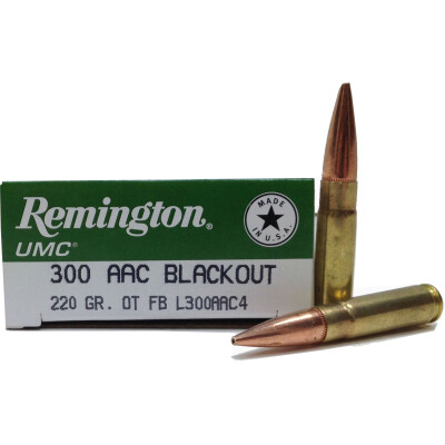 Remington UMC 300 AAC Blackout Ammunition 220 Grain OTFB 940 fps