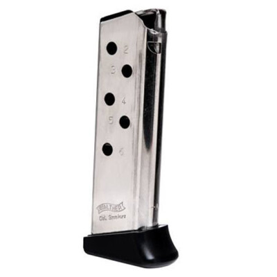 Walther PPK 6 Round Magazine w/Finger Rest .380 ACP Nickel