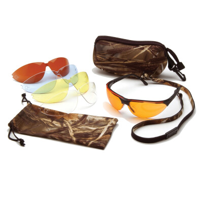 Pyramex Ducks Unlimited Multi Lens Safety Glasses Adjustable Nose Pad Temples Lens Pitch Microfiber Cleaning Bag DUCLAM1