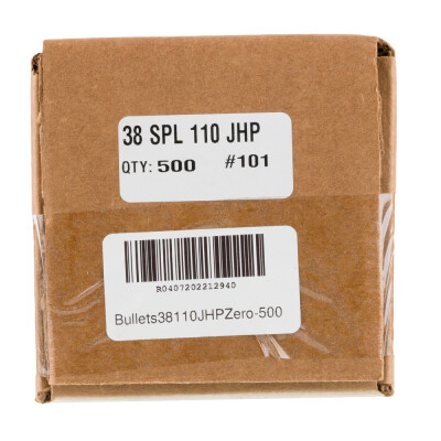 Zero Bullets 38 Cal Bullets .357" Diameter 110 Grain JHP - 500