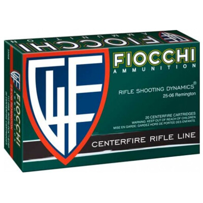 Fiocchi Rifle Shooting Dynamics .25-06 Remington Ammunition 20 Rounds 117 Grain Interlock BT Projectile 2975 fps