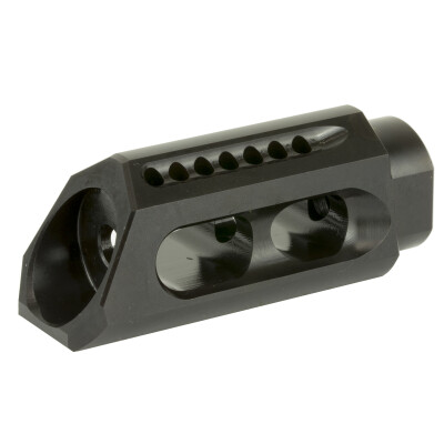 Yankee Hill Machine AR-15 5.56/.223 Caliber Slant Muzzle Brake 1/2x28 Thread Pitch Crush Washer Included Heat Treated Steel Melonite QPC Matte Black Finish