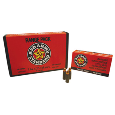 CIA Red Army 7.62x25 Tokarev 86 Grain FMJ 50 Round Box