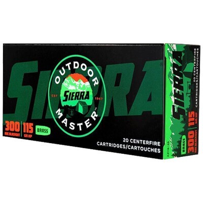 Sierra Outdoor Master .300 AAC Blackout Ammunition 200 Rounds HP 115 Grains