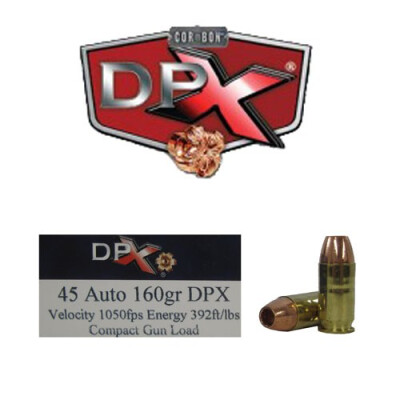 CorBon DPX .45 AUTO 160 Grain Copper HP 20 Round Box