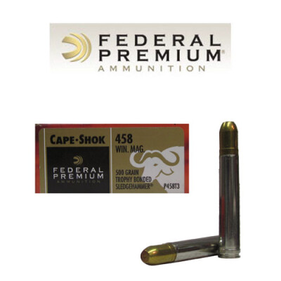 Federal 458 Win 500 Grain Bonded Sledgehammer 20 Rnd Box