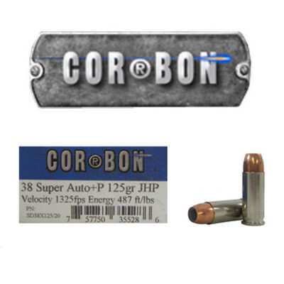 CorBon Defense .38 Super+P 125 Grain JHP 20 Round Box