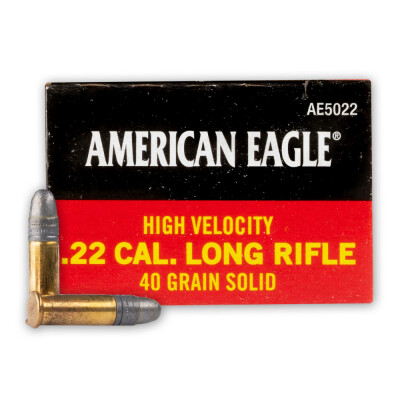 Ammo .22 Long Rifle American Eagle Solid Lead 40 Grain 1240 fps 5000 Round Case