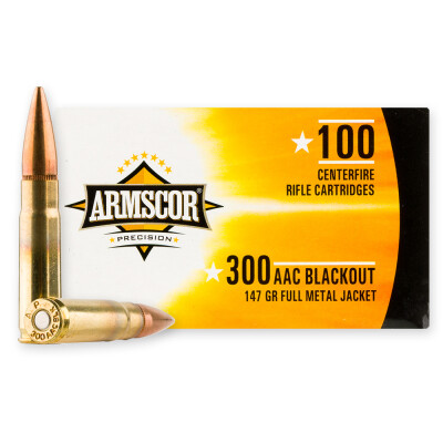 Armscor Precision .300 AAC Blackout Ammunition 100 Rounds FMJ 147 Grain