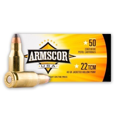 Armscor USA .22 TCM Ammunition 1000 Rounds JHP 40 Grains