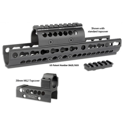 MI AK-47 SS Extended 9.5" Handguard with Aimpoint Cover KeyMod Aluminum Black