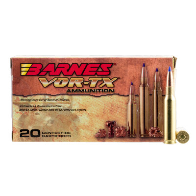 Barnes VOR-TX 7mm-08 Remington Ammunition 20 Rounds 120 Grain Barnes Tipped TSX Boat Tail Lead Free Projectile
