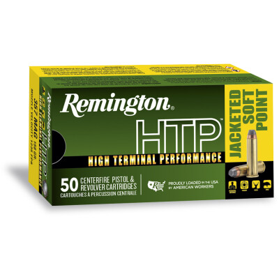 Remington .44 Remington Magnum HTP Ammunition 50 Rounds, Jacketed Soft Point, 240 Grains