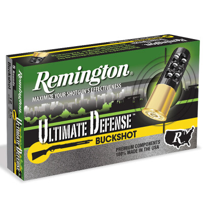 Remington Ultimate Defense 12 Gauge Shotshell 5 Rounds 2 3/4" Reduced Recoil #4 Buck 21 Pellets