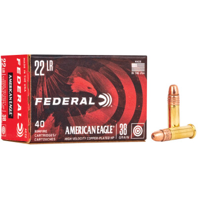 Federal American Eagle .22 Long Rifle Ammunition 4000 Rounds CPHP 38 Grain