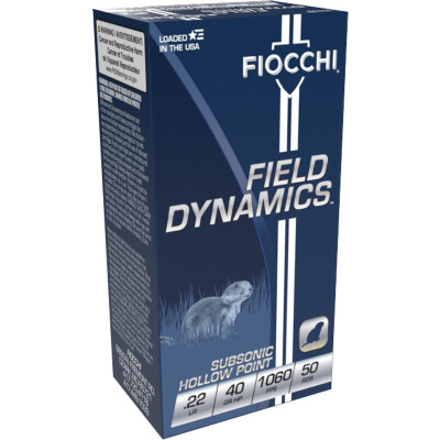 Fiocchi Field Dynamics Subsonic .22 Long Rifle Ammunition 50 Rounds HP 40 Grain