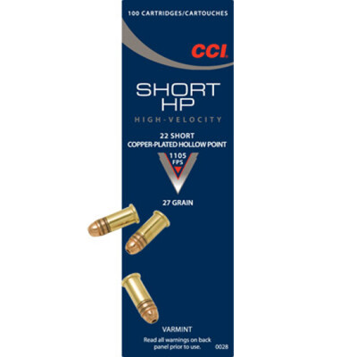 CCI .22 Short Ammunition 5000 Rounds Copper Plated HP 27 Grain