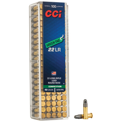CCI Green Tag .22 Long Rifle Ammunition 5000 Rounds LRN 40 Grain