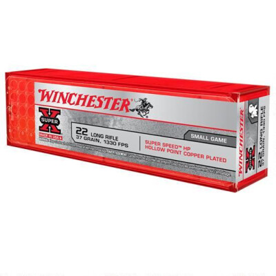 Winchester Super-X Super Speed .22LR Ammunition 100 Rounds Copper Plated HP 37 Grain