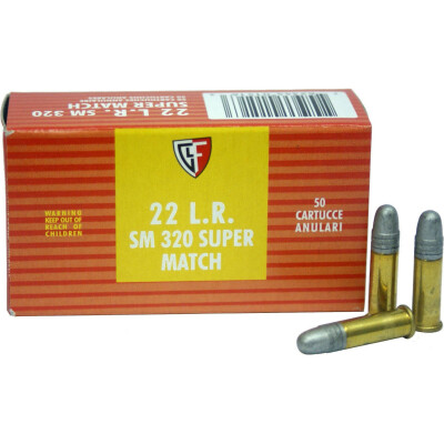 FIOCCHI .22LR Ammunition 50 Rounds, Super Match LRN, 40 Grains