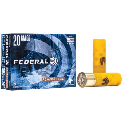 Federal Power-Shok 20 Gauge Shotshell 250 Rounds 2 3/4" 7/8oz Sabot Slug 1,450 Feet Per Second