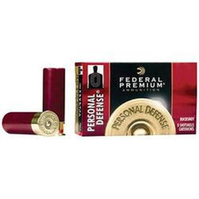 Federal Personal Defense 20 Gauge Shotshell 5 Rounds 2 3/4" 24 Pellets #4 Buck 1,100 Feet Per Second