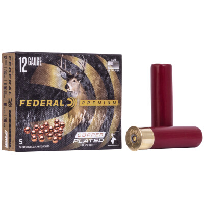 Federal Premium Buckshot Ammunition 12 Gauge 3-1/2" 00 Copper Plated Buckshot 10 Pellets 1100 fps