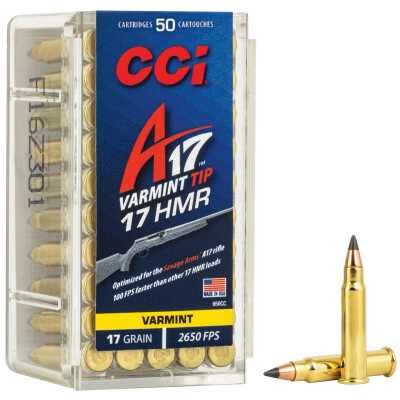 CCI A17 Varmint .17 HMR Ammunition 50 Rounds Polymer Tip 17 Grain