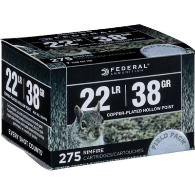 Federal Range & Field .22 Long Rifle Ammunition 275 Rounds CPHP 38 Grains 730