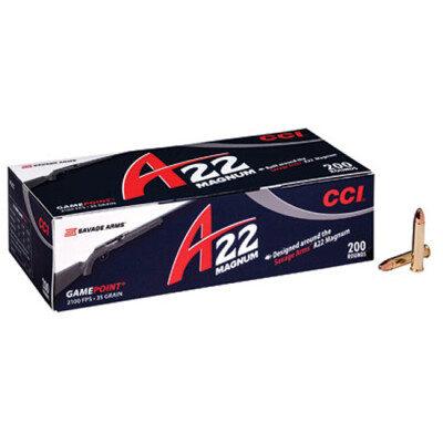 CCI A22 Gamepoint .22 WMR Ammunition 200 Rounds Jacketed Soft Point 35 Grains 963CC