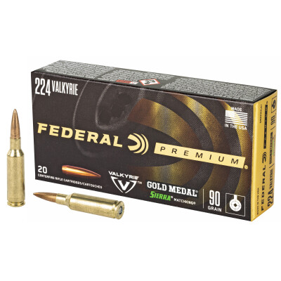 Federal .224 Valkyrie Ammunition 20 Rounds MK-BTHP 90 Grains