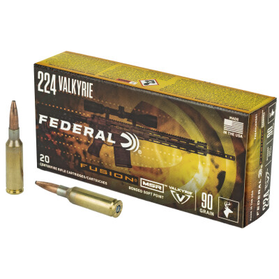 Federal Fusion .224 Valkyrie Ammunition 20 Rounds Bonded SP 90 Grain