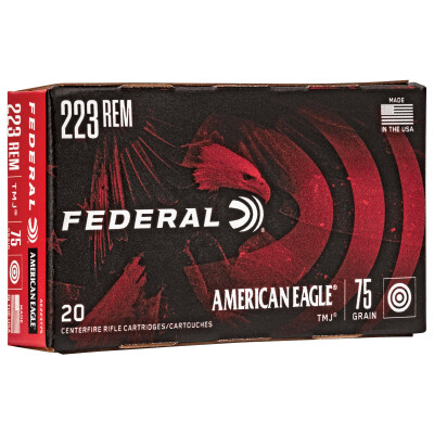 Federal American Eagle .223 Remington Ammunition 20 Rounds TMJ 75 Grains