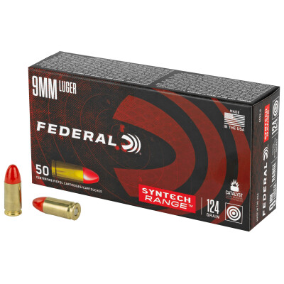 Federal Syntech Range 9mm Luger Ammunition 50 Rounds TSJ 124 Grain