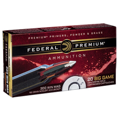 Federal .300 Winchester Magnum Ammunition 20 Rounds Nosler Accubond 180 Grains