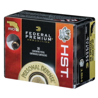 Federal Personal Defense HST Micro .38 Special +P Ammunition 20 Rounds JHP 130 Grains