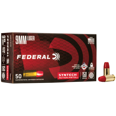 Federal Syntech Action Pistol 9mm Luger Ammunition 50 Rounds TSJ 150 Grain