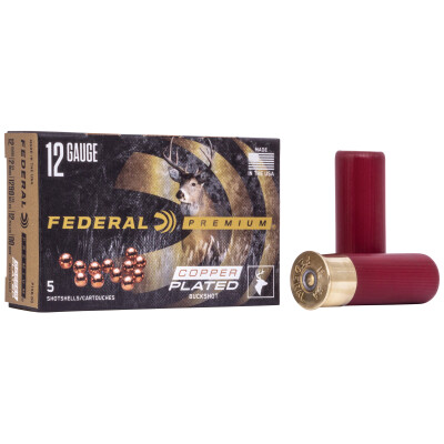 Federal 12 Gauge Shotshell 5 Rounds 2 3/4" 00 Buck Vital-Shok Copper Plated 12 Pellets